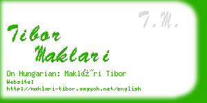 tibor maklari business card